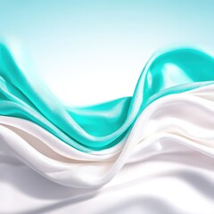 Abstract Turquoise and White Silk Fabric Drape