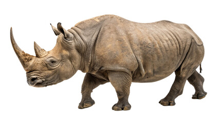 Extinct animal rhinoceros on transparent background