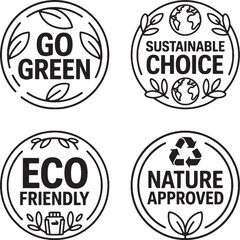 Obraz premium Eco Friendly Sustainable Choice Vector Icons