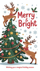 Flat Christmas doodles vector illustration background