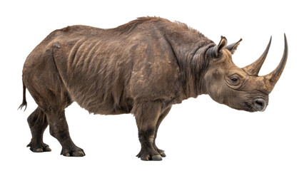 Obraz premium Extinct animal Sumatran rhinoceros on white or transparent background