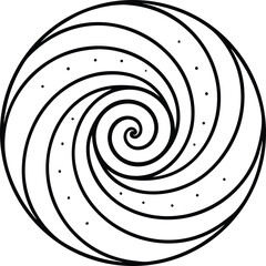 Abstract Swirl Pattern: A mesmerizing spiral pattern in clean black lines, symbolizing movement and infinity. This captivating artwork showcases a sense of flow, depth, and visual dynamism.