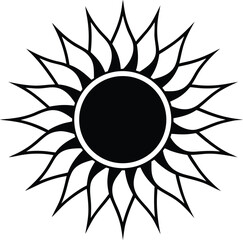 Sun Silhouette : A stylized image of the sun, perfect for adding a touch of warmth and energy to your designs, whether it's representing solar power or simple joy. 