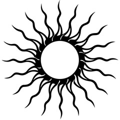 Sun vector silhouette black design white background