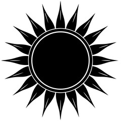 Sun vector silhouette black design white background