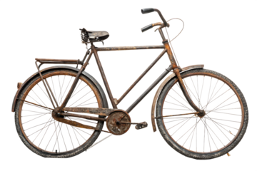 old bicycle isolated on background white