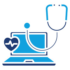 Telemedicine Flat Blue Icon