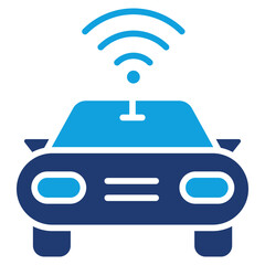 Autonomous Vehicles Flat Blue Icon