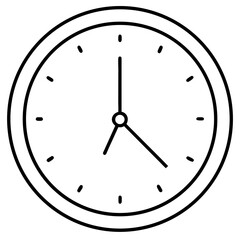 Minimalist Wall Clock line art vector