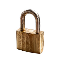 Naklejka premium Close-up of a brass padlock (12)