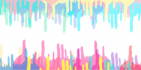 Abstract 3D colorful background with people's hands painting a crowd silhouette pattern, a vibrant and dynamic symbol of teamwork and a volunteer group