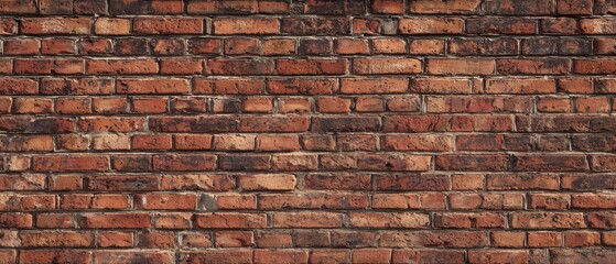 Fototapeta premium The rustic charm of a weathered brick wall with rich textures and colors.