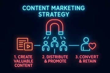 Content Strategy Infographic with Planning and Creation for Digital Marketing Success