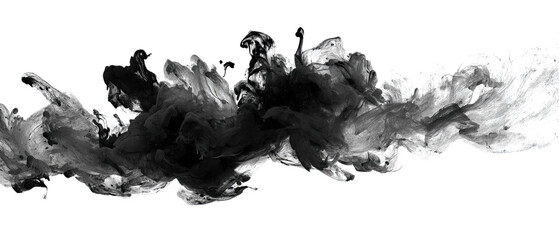 Abstract grayscale ink or paint splatter