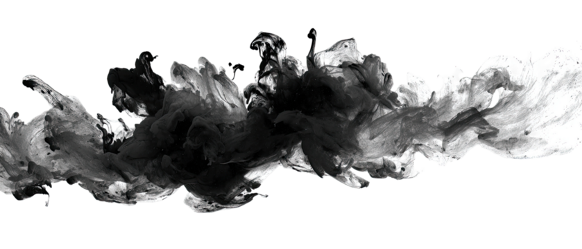 Abstract grayscale ink or paint splatter