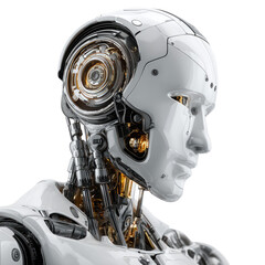 Close-up of a futuristic robot head (3)