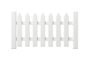 White picket fence isolated on transparent background, offering privacy, security, and classic aesthetic appeal to a property