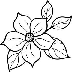 Dogwood line art vector