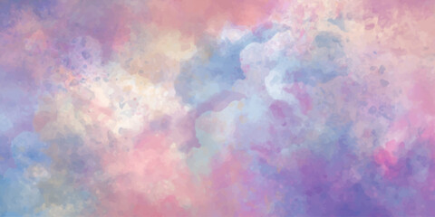Abstract watercolor art of fiery clouds with a vintage grunge texture, creating a colorful and vibrant sky backdrop