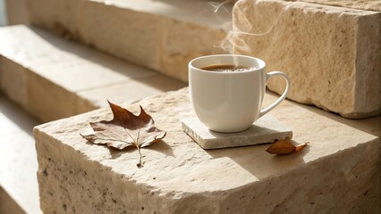 red tea and cake on a wooden table