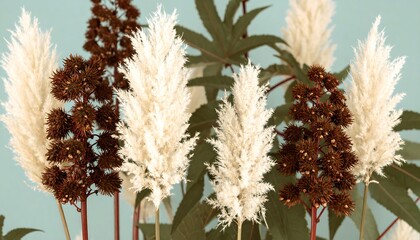 Close-up of decorative plants with fluffy seed heads