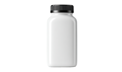 Blank white plastic pill bottle