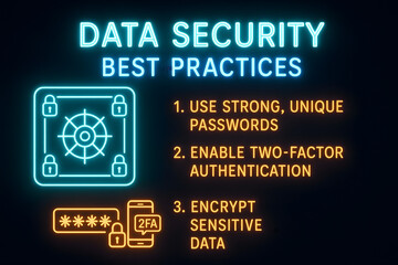 Data Security Measures Infographic with Cybersecurity Protocols for Information Protection