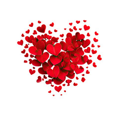 Red hearts clustered in a heart shape (4)