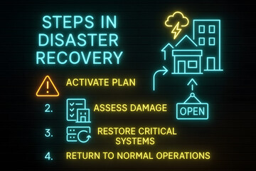 Disaster Recovery Steps and Emergency Preparedness Plan Infographic for Crisis Management