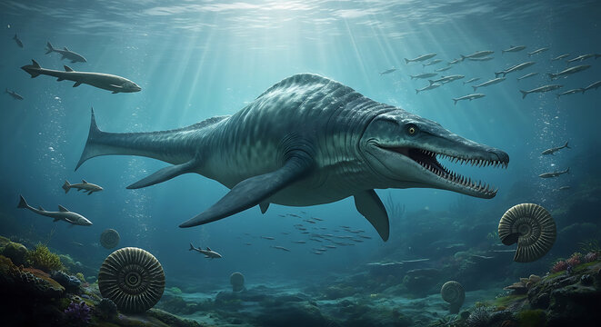 Ancient Marine Predator A Mosasaur in its Underwater Realm