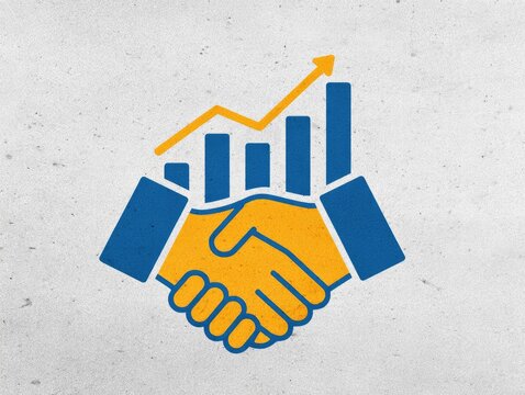 Business partnership growth graphic