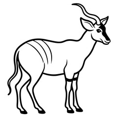 Saola line art vector