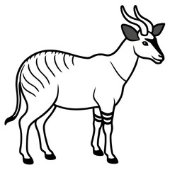 Saola line art vector