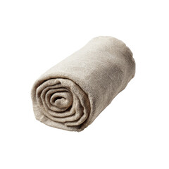 Rolled Beige Linen Fabric, Natural Texture, Soft Textile