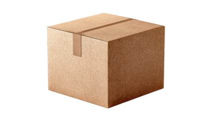 A plain brown cardboard box used for packaging and shipping various items in a rectangular shape.