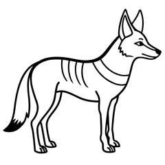 Jackal line art vector