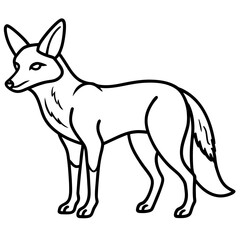 Jackal line art vector