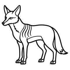 Jackal line art vector