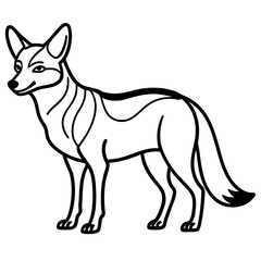 Jackal line art vector