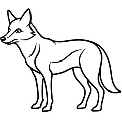 Jackal line art vector