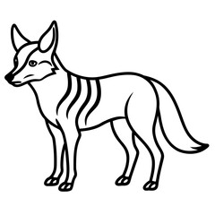 Jackal line art vector
