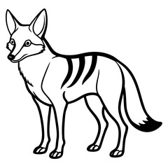 Jackal line art vector