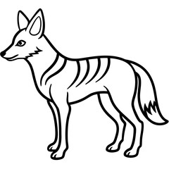Jackal line art vector