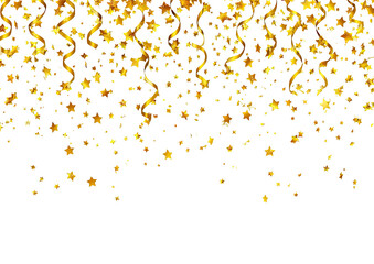 Gold confetti falling on black background (4)