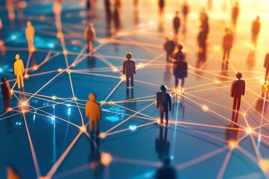 Conceptual Social Network: Connecting People with Digital Technology in a Futuristic World Presentation Style.