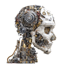 Fototapeta premium Mechanical skull profile