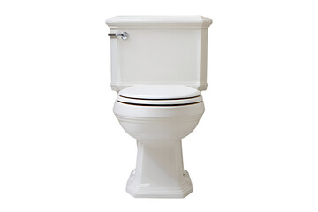 Elegant and Classic Two-Piece Toilet with Traditional Design isolated on white background , cutout
