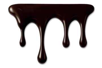 Dripping dark chocolate isolated on clean background