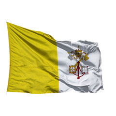 vatican flag waving in wind isolated on transparent png 