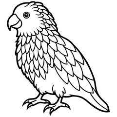 Kakapo line art vector